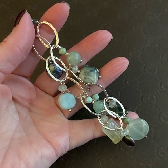 Sterling Silver Multi Gemstone Charm Bracelet - Picture 6 of 8